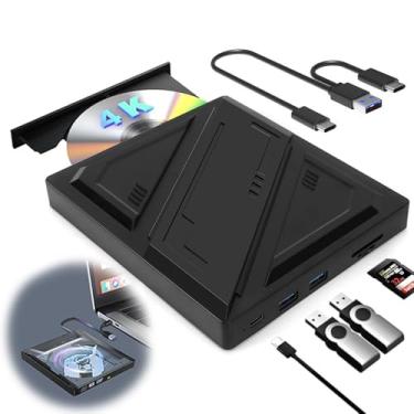 Imagem de Leitor de CD e DVD Externo para Notebook, Genérico, USB 3.0, Laranja