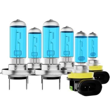Imagem de DMEPUGI Lâmpadas de farol adequadas para Hyundai Azera 2011-2014, H7 H7 Farol alto baixo H11 Combo de faróis de neblina H11, luz branca super brilhante 5500K lâmpadas de halogêneo de alto desempenho