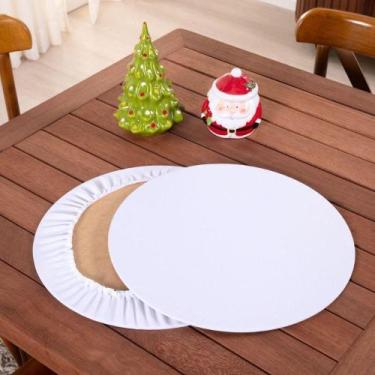 Imagem de Sousplat Capa E Base Mdf Basic Liso 35cm Diâmetro Tecido Oxford 100% P