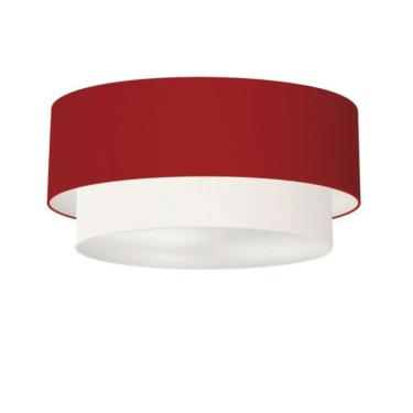Imagem de Plafon Para Quarto Cilíndrico Sq-3064 Cúpula Cor Bordo Branco
