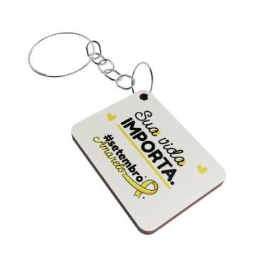 Imagem de Kit 50 Chaveiros MDF Setembro Amarelo Valorização da Vida - Deliquadro