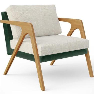 Imagem de Poltrona Para Sala Estar Pietra Facto Verde Musgo Champagne - LYAM DEC