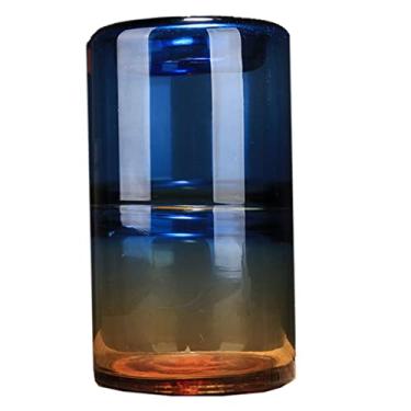 Imagem de Vaso de vidro, vaso colorido criativo simples moderno, vaso de decoração de flores de cimento, decoração de sala de estar (cor: D) (B)