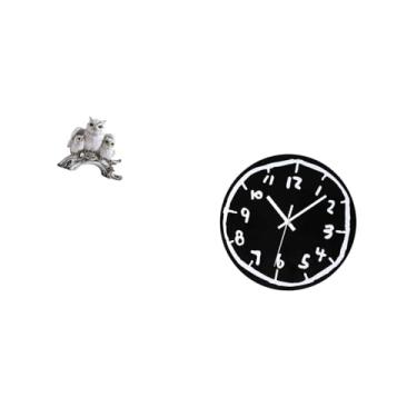 Imagem de Fenteer Escultura de Moderna, Ornamento de Mesa com Relógio de Acrílico Silencioso para Sala de Estar, Escritório, Cozinha, Armário, Mesa de Cabeceira,