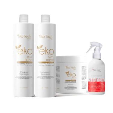 Imagem de Kit shampoo + cond + masc max repair eko tech + shine day - EKO TECH H