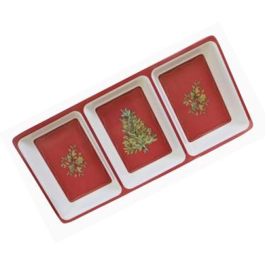 Imagem de Petisqueira Natalina Pinheirinho 3 Divisões Melamina 31cm - FLORARTE