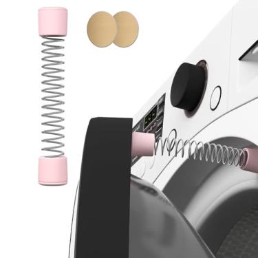 Imagem de Suporte para máquina de lavar roupa magnético forte porta mola silicone suporte rosa