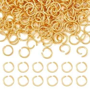 Imagem de 200 peças de anéis de salto aberto de aço inoxidável banhado a ouro 24 quilates de calibre 20 6 x 0,8 mm para acessórios de chaveiro de artesanato de joias DIY