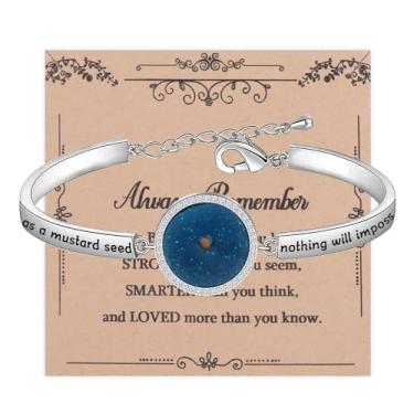 Imagem de AKTAP Pulseira Faith Gifts com pingente de semente de mostarda Nothing Will Be Impossible To You com citação inspiradora joia religiosa, Small, Aço inoxidável, Sem Pedra Preciosa