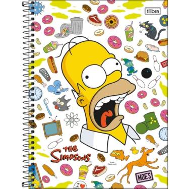 Imagem de Caderno Simpsons TILIBRA Universitário ESPIRAL - 1 Matéria 80 Folhas (Fundo Branco)