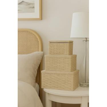 Imagem de Kit 3 Baús Organizadores Caixa Multiuso Banheiro Remédio PMG (Cappuccino)