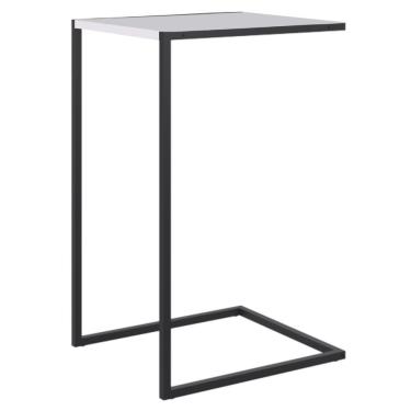 Imagem de Mesa Lateral 64cm Estrutura Preta - Branca