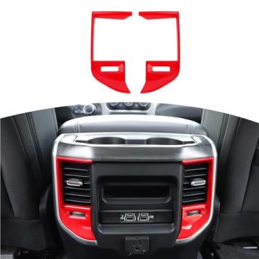 Imagem de JOSHELA Para RAM TRX Acabamento da Tampa de Ventilação Traseira Apto para RAM TRX 2018-Presente Vermelho Acessórios Interiores 2 peças