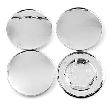 Imagem de RTRHINOTUNING 4 peças tampas de centro de roda de 80 mm OD: 3,17" (80 mm) ID: 1,89" (48 mm) Prata cromada