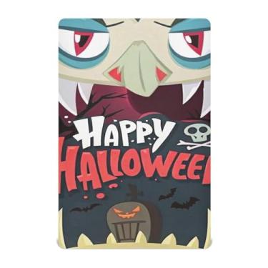 Imagem de JUZIHAI Lençol de berço de Halloween para meninos e meninas, capa de colchão de bebê macio elástico respirável para berço padrão e cama infantil, 132 x 71 cm