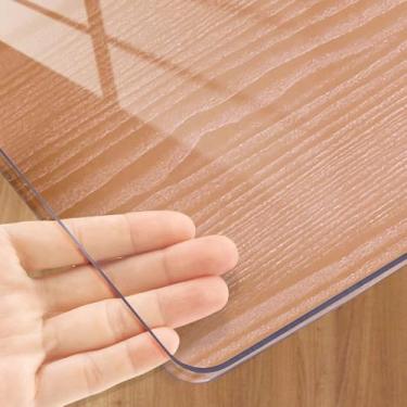 Imagem de Kasepie Protetor de mesa transparente de 3 mm de espessura 81 x 182 cm à prova d'água - Capa de mesa de plástico resistente para mesa de jantar, cozinha, casa, resistente a óleo e fácil de limpar (81