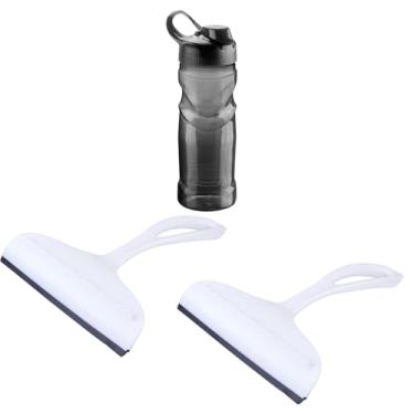 Imagem de Conjunto de 2 Rodo Plástico Multiuso Branco com Raspador 18cm + 1 Garrafa Squeeze Sport Fit 500 ML Preta