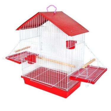 Imagem de Gaiola Para Calopsita E Outros Pássaros Vermelha - Jel Plast