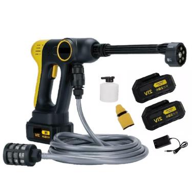 Imagem de Lavadora de Pressão Portátil 21V, Kit com 2 Baterias, Pulverizador para Limpeza Automotiva e Ar Condicionado, Acessórios Inclusos