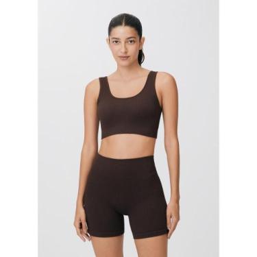 Imagem de Shorts Esportivo Feminino Biker - Marrom G - Hering, G