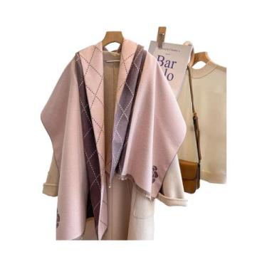 Imagem de Cachecol Feminino De Caxemira Para Inverno, Xale Grosso, Hijab Longo, 