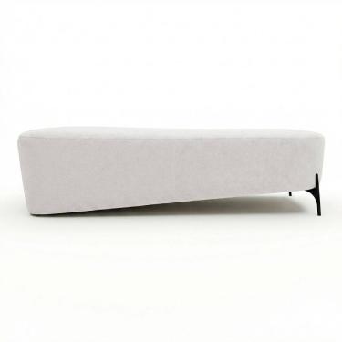 Imagem de Puff Recamier Decorativo Orgânico Lavie 140cm Premium Bouclê Off White - Abmaza