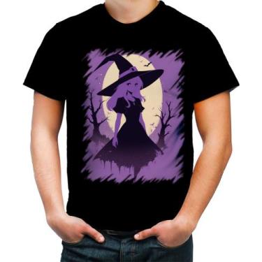 Imagem de Camiseta Colorida Bruxa Halloween Púrpura Festa 5 - Kasubeck Store®, I