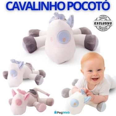 Imagem de Cavalo Pocotó Pelúcia Infantil Antialérgico Macio Fofinho Brinquedo Cr