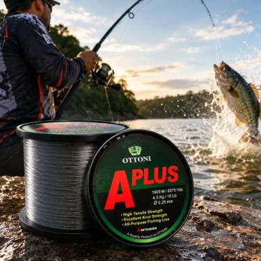 Imagem de Kit 6 Linhas Pesca Ottoni Aplus 0,25mm 10lb 4,5k 1900m