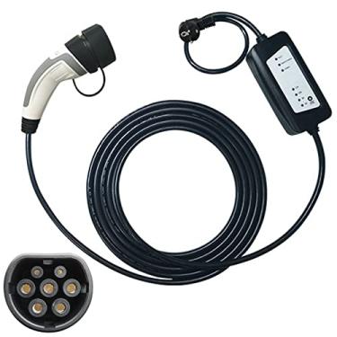 Imagem de Carregador EV Portátil para Veículo Elétrico Doméstico Carregador Inteligente até 16A 110-240V 5M/4 pés Estações de Carregamento Interior/Exterior EV IP65 Impermeável Carregamento Mais Rápido ICE 61851-1, Branco, 5 m/16,4 pés