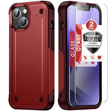Imagem de Capa para Iphone 14(6.1) (2 protetores de tela de vidro temperado), Iphone 14(6.1) (vermelho)
