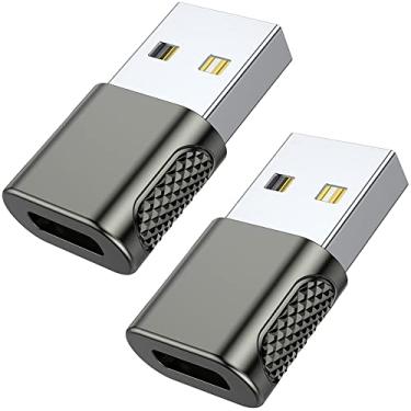Imagem de AuviPal Pacote com 2 adaptador USB C fêmea para USB, carregador USB A para conversor de cabo USB tipo C para Apple Watch iWatch Series 7 SE, iPhone, AirPods, iPad, Samsung e mais