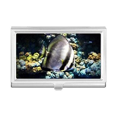 Imagem de Porta-cartões de visita com imagem da natureza da ciência de corais do oceano