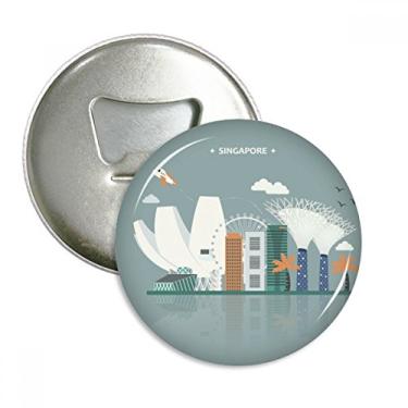 Imagem de Abridor de garrafa redondo de Singapura com ímã, 3 peças, presente