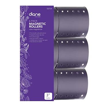 Imagem de (7.6cm ) - Diane Magnetic Hair Roller, Purple, 7.6cm , Strong material, unbreakable material, curls, perm, holds hair in place, perfect for any hair style, sanitary, washable, 3, Static electricity holds hair in place, Wrap faster and easier, Fast and easy to cle ..