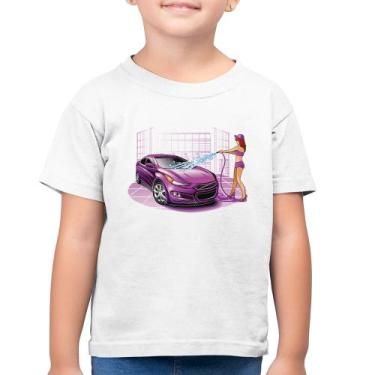 Imagem de Camiseta Algodão Infantil Lava Jato Carro Roxo - Foca Na Moda
