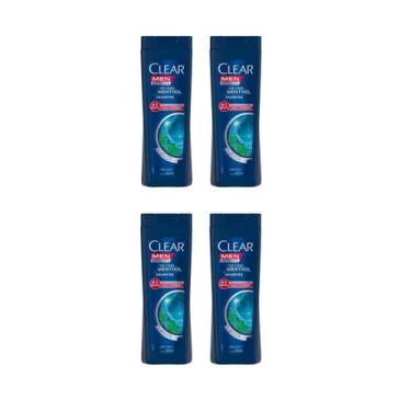 Imagem de Kit 4 Shampoo Clear Men Ice Cool Menthol 400ml - Clear - Unilever Bras