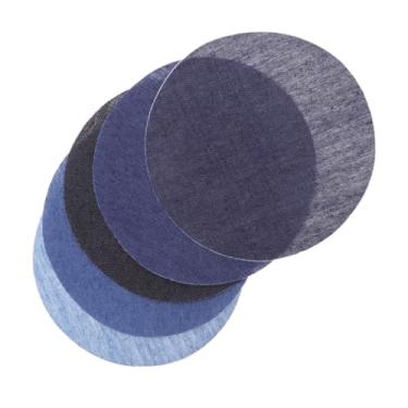 Imagem de Lurrose 5 Unidades quadrado redondo joelho manchas quadradas redondas remendos de tecido a ferro calça jeans remendos para roupas remendos de jeans volta Fragmento aplique