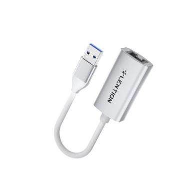Imagem de LENTION Adaptador USB 3.0 tipo A para Gigabit Ethernet, conversor de rede RJ45 compatível com Nintendo Switch, MacBook Pro/Air, Surface, Chromebook, laptops Windows, mais (HU604, prata)