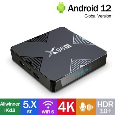 Imagem de X98H WiFi6 Smart TV Box  Android 12  Allwinner H618  4K HDR10  AV  2 4G  5 8G  BT  HDR  H.265