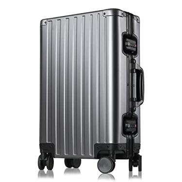 Imagem de Mala Sindermore rígida de alumínio, despachada ou de bordo, 50,8 cm, 63,5 cm, 73,7 cm, com rodas giratórias, Cinza bronze, 25 inch Checked M