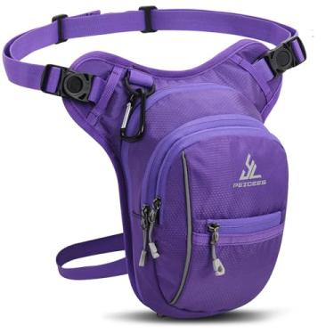 Imagem de Peicees Bolsa de perna para homens, pochetes femininas e masculinas, bolsas de coxa ao ar livre, mochila transversal para motocicleta, passeio