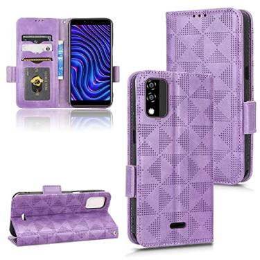 Imagem de Kukoufey Capa para BLU C5 Max 2022 C270EQ Capa de couro flip com suporte, capa para BLU C5 Max, capa para BLU C5 Max capa roxa