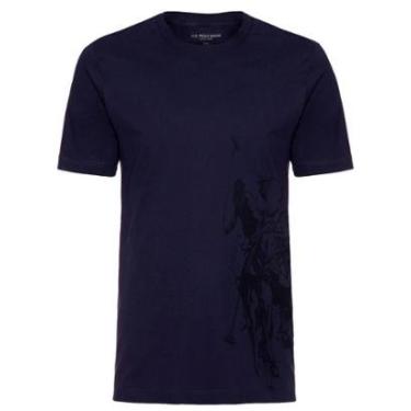 Imagem de Camiseta U.S. Polo Assn Masculina Crewneck Side Graphic Azul Marinho-Masculino