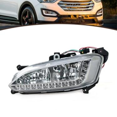 Imagem de JESYMBX Para Hyundai Santa Fe IX45 2013 2014 2015 farol de neblina dianteiro conjunto de farol de corrida diurna esquerda