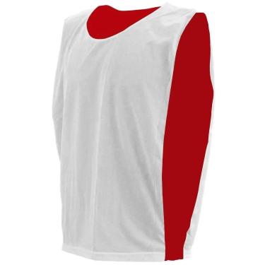 Imagem de Kit com 15 Coletes Esportivos Dupla Face TRB Branco e Vermelho-Unissex