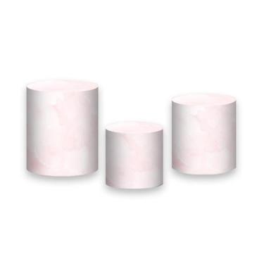 Imagem de Trio de Capas de Cilindro - Chá de Bebê Nuvens Rosa 064 - Via Cores