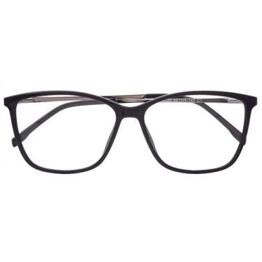 Imagem de Armação De Óculos Para Grau Masculina Quadrada Office Preta - Palas Ey