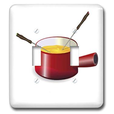 Imagem de 3dRose Lsp_41654_2 Panela de fondue retrô com interruptor duplo de queijo