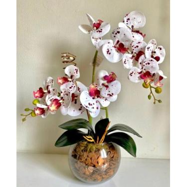 Imagem de Arranjo Centro de Mesa Orquídea Branca Artificial Vaso Grande - Zent f